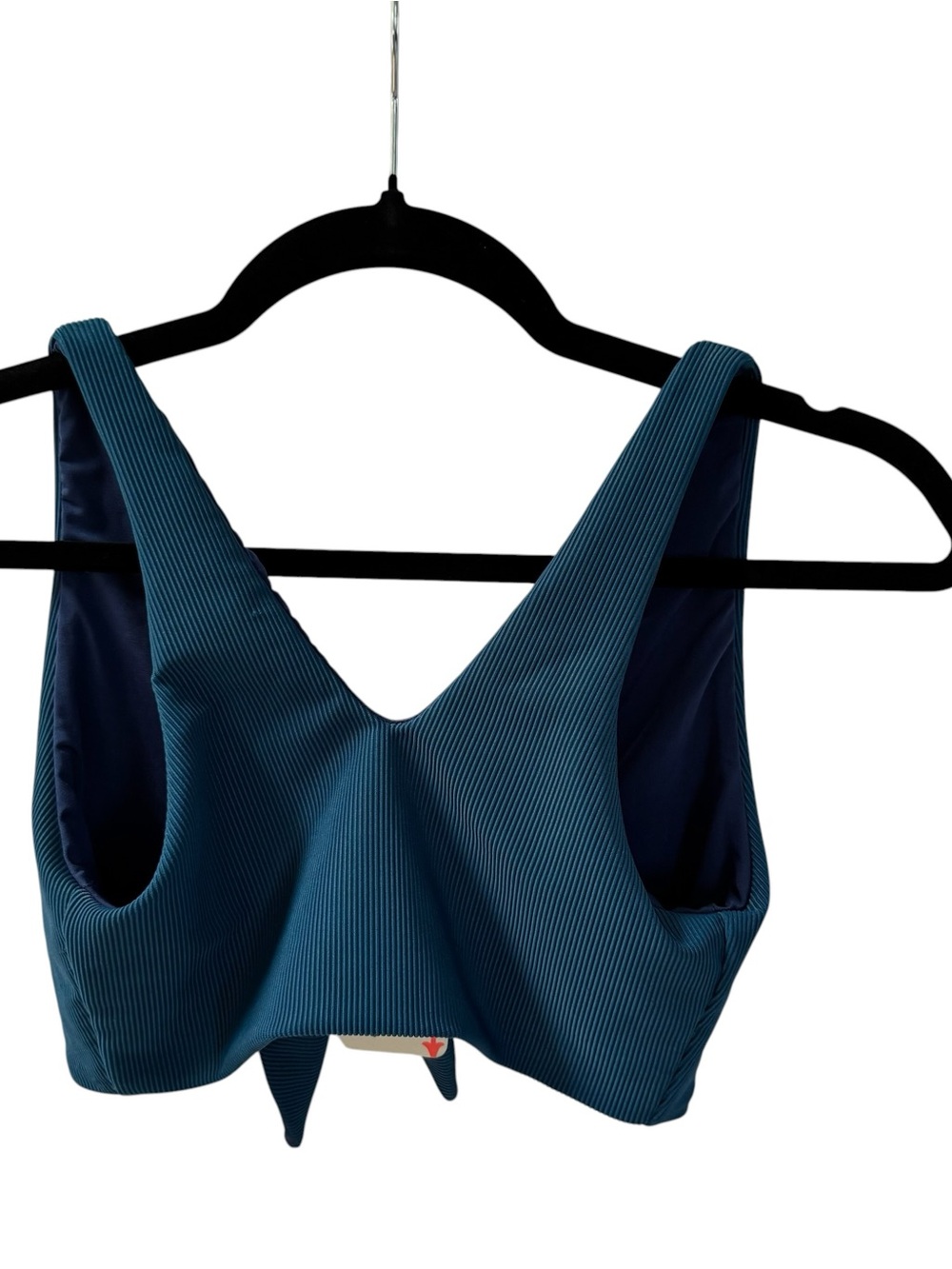 Beach Riot Dallas Tie Front Bikini Set Hague Blue Ribbed - Picture 3 of 11